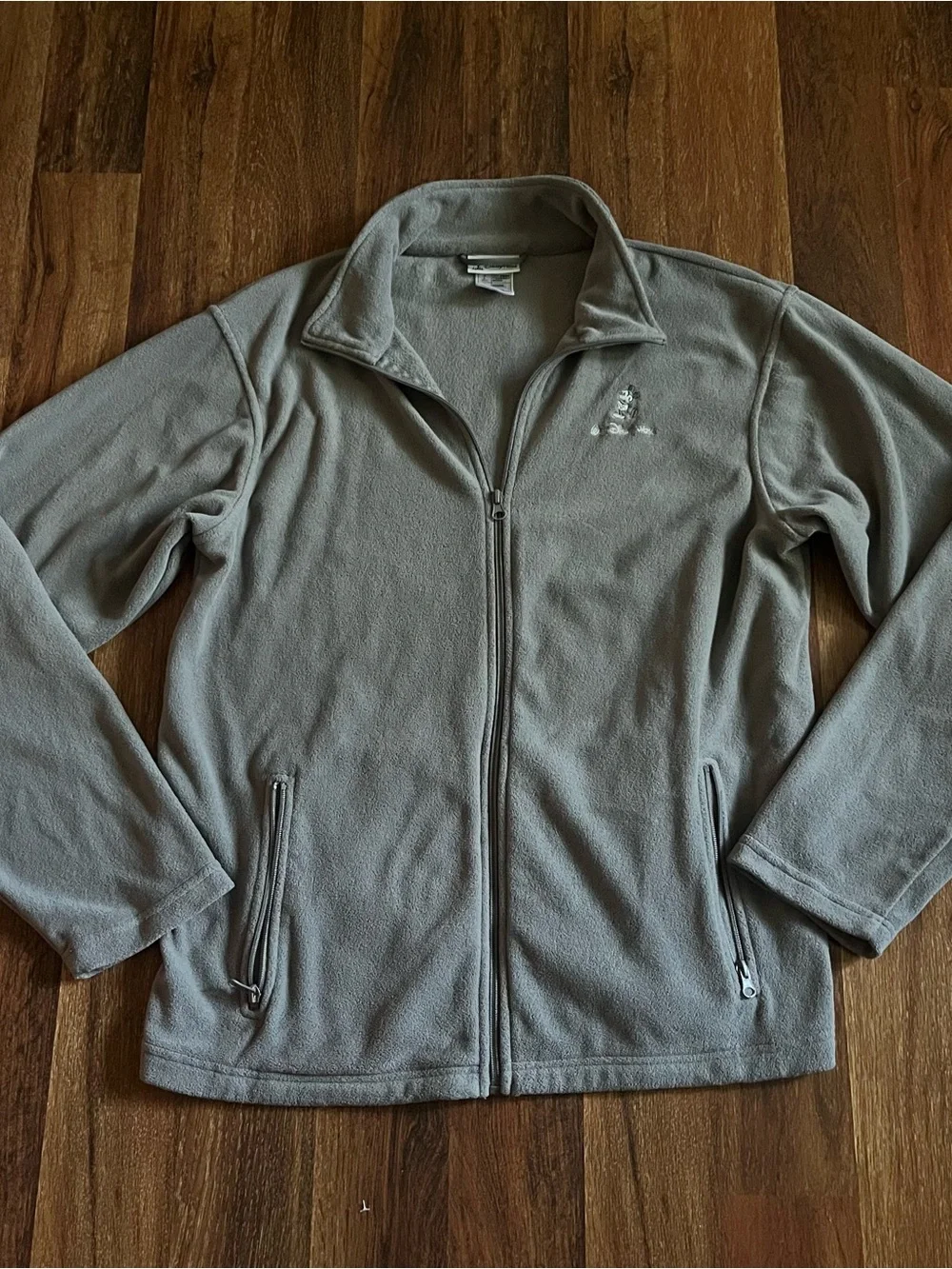Disney Parks Mickey Mouse Gray Fleece Full Zip Jacket Embroidered Men’s M